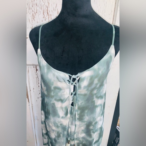 🍀 Lucky Brand Green Tie Dye Asymmetrical Hem Dress- NWT- Size: medium - Picture 8 of 8